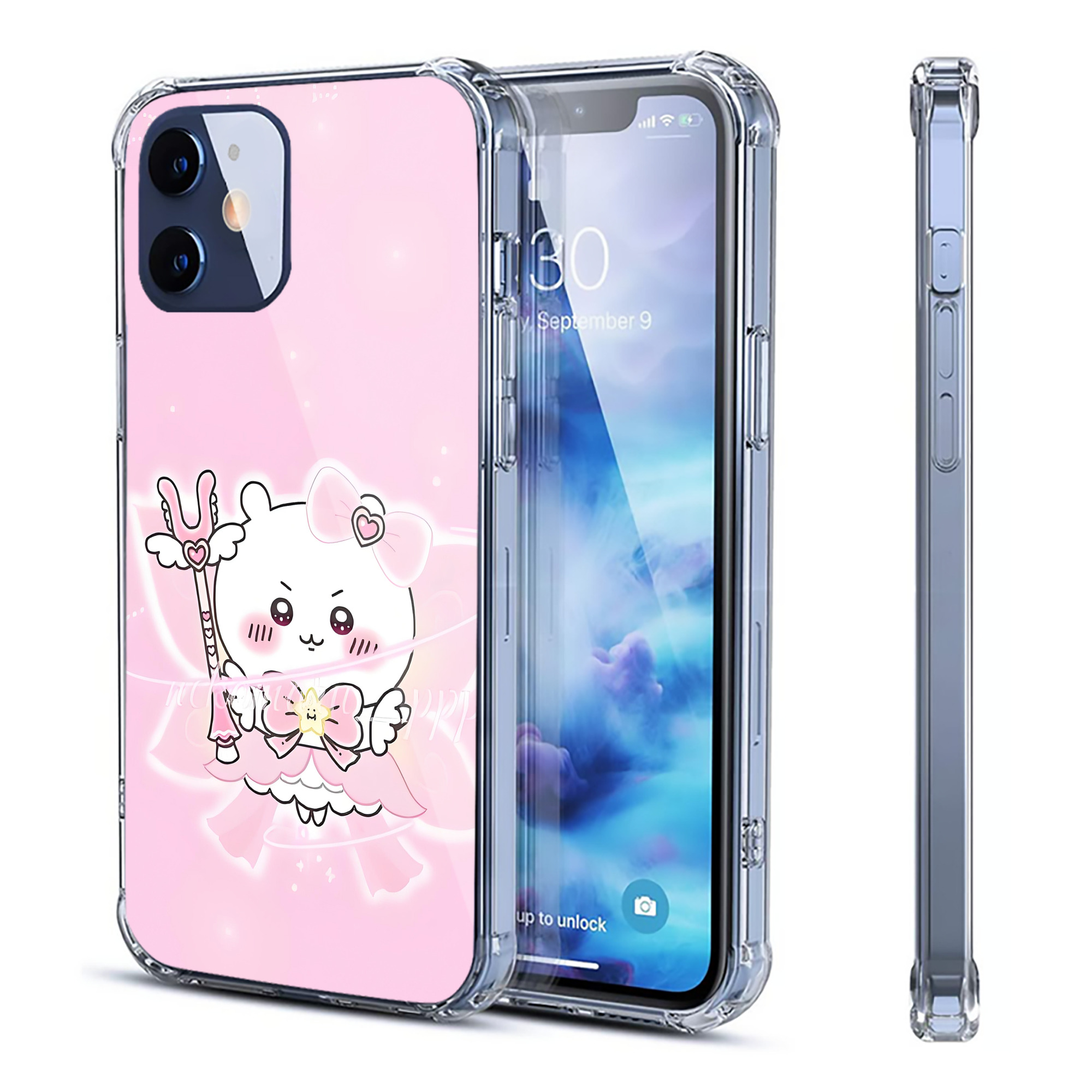 （画像用） ちいかわ Chii-kawa 【iPhone 12シリーズ対応】透明スマホケース（クリアソフトケース）